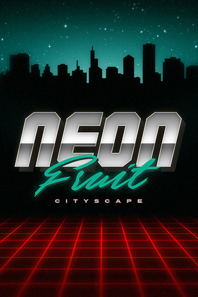 Neon Fruit Cityscape