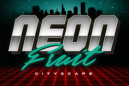 Neon Fruit Cityscape